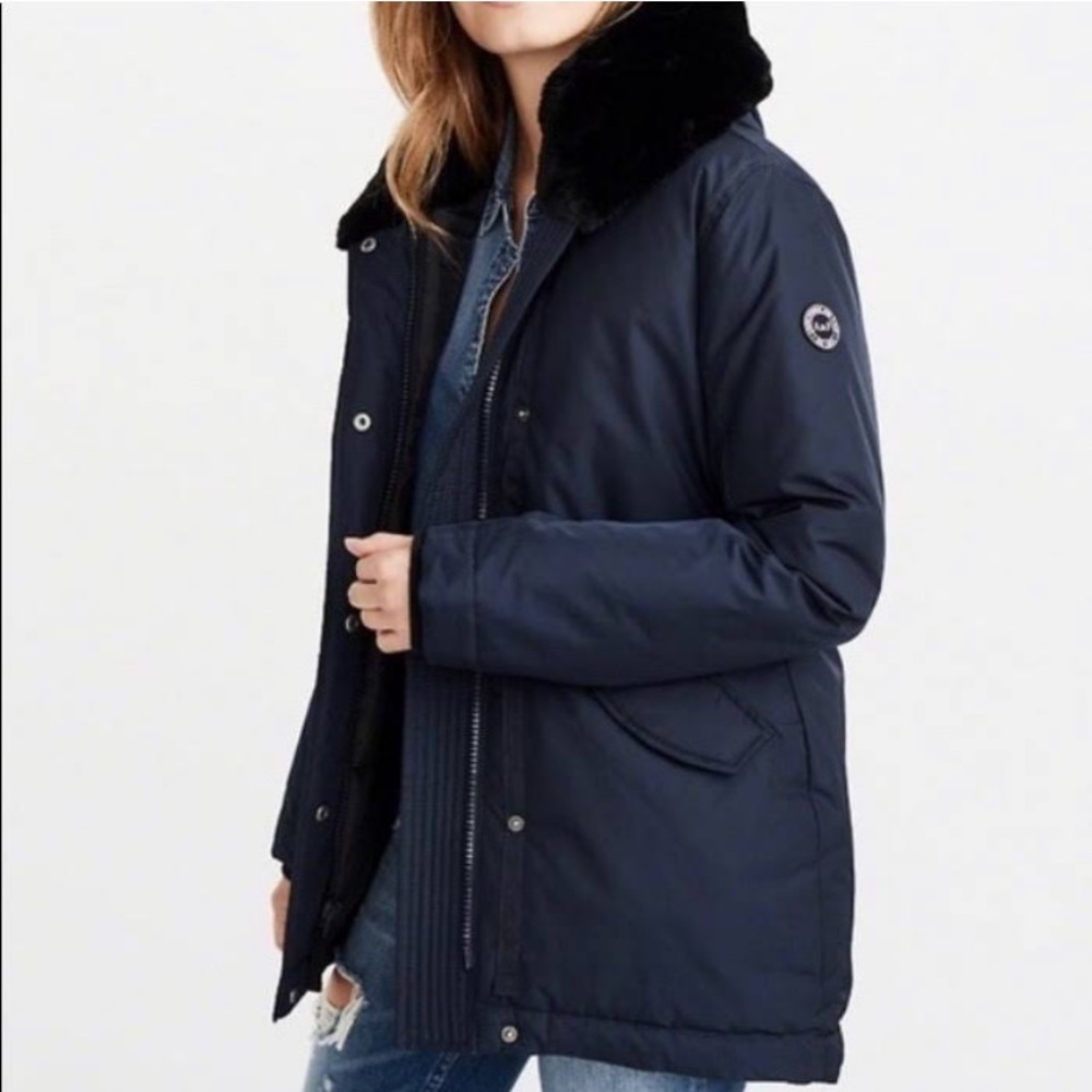 🤩Abercrombie & Fitch Navy Blue Jacketparka Coat